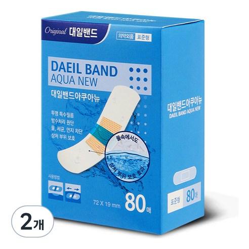 대일밴드 아쿠아뉴 방수형 밴드, 표준형, 80개입, 2개 - 반창고/밴드 | 쿠팡