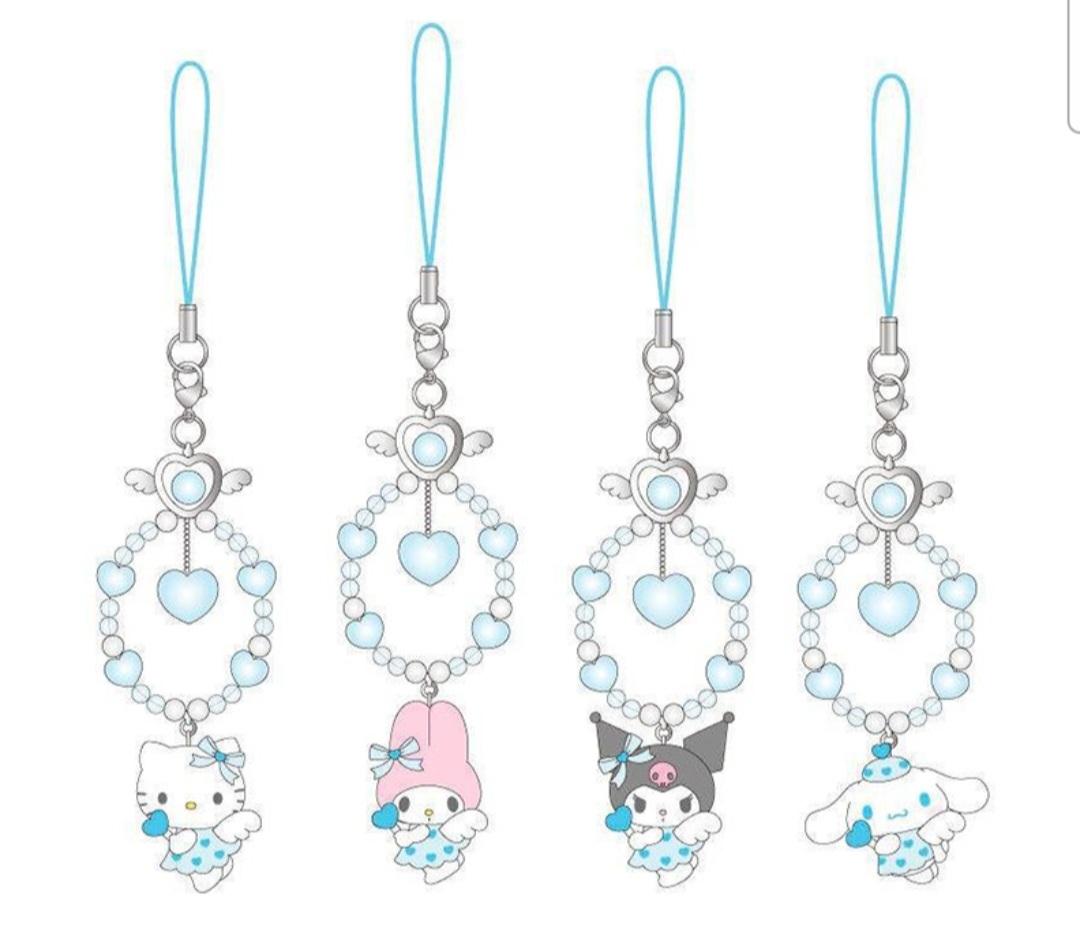 [NO142] 산리오 유메미루 2탄 꿈꾸는엔젤 스트랩 핸드폰줄 비즈 키링 천사 시리즈