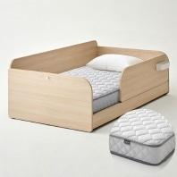 한샘 샘키즈 슈퍼싱글침대 SS 데이베드+안전가드 140cm+샘키즈 알러지케어 매트리스 SS