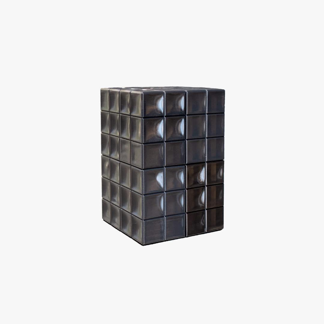 글라스 블럭 스툴 - 블랙