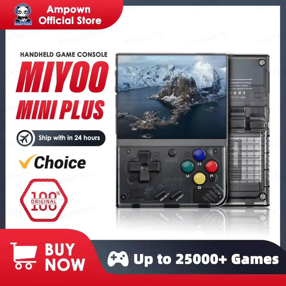 미유 미니플러스 휴대용 빈티지 핸디 게임기 V2 Mini+ IPS 스크린 클래식 비디오 게임기 리눅스 시스템 키즈 선물
