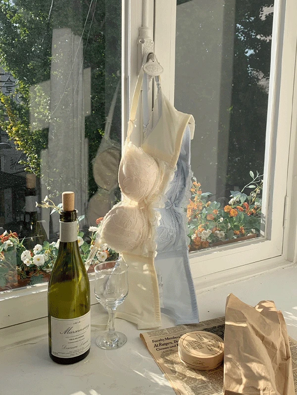 [볼륨🆙3cm][4color] 오로라 레이스 노와이어 브라팬티세트  크리스마스 속옷 예쁜 신혼여행 바프 바디프로필 촬영 브라렛 시스루 팬티