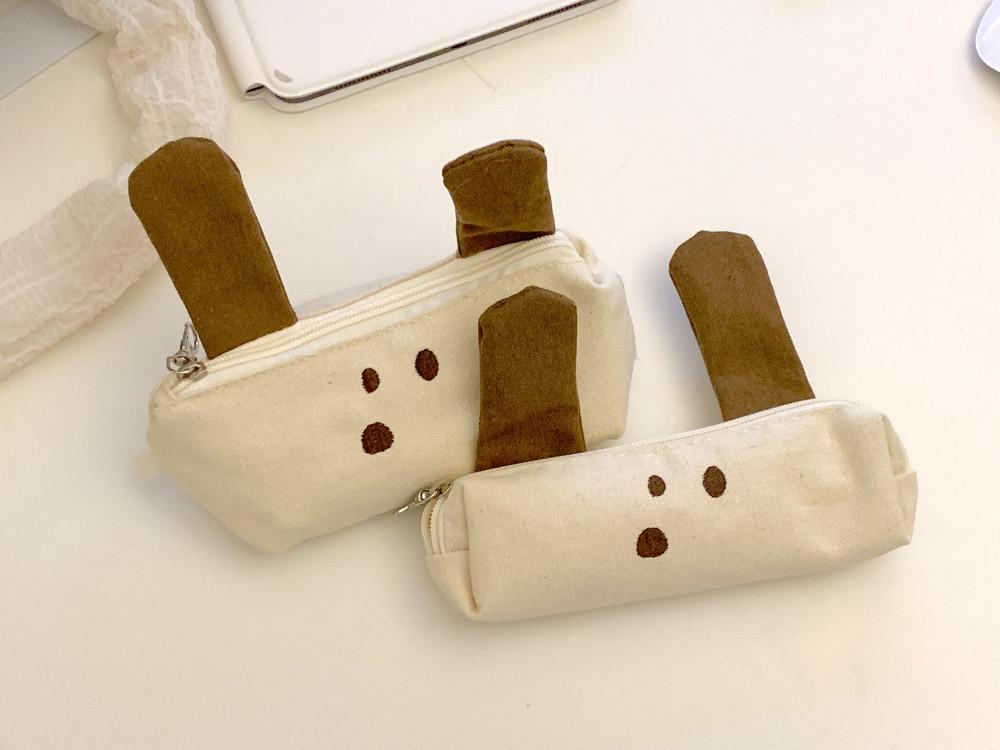 강아지필통 중학생 대학생 연필 파우치 동물 캠퍼스 천필통