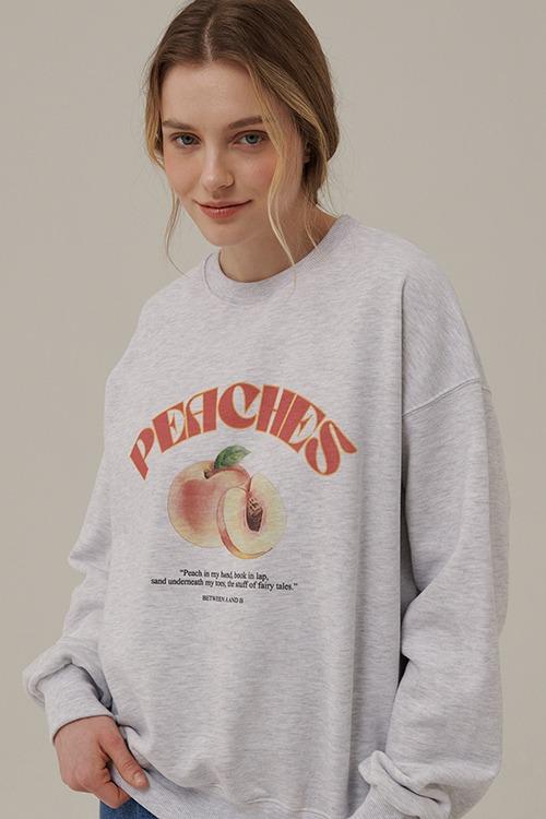 피치스 드로잉 스웨트셔츠 [화이트 멜란지]