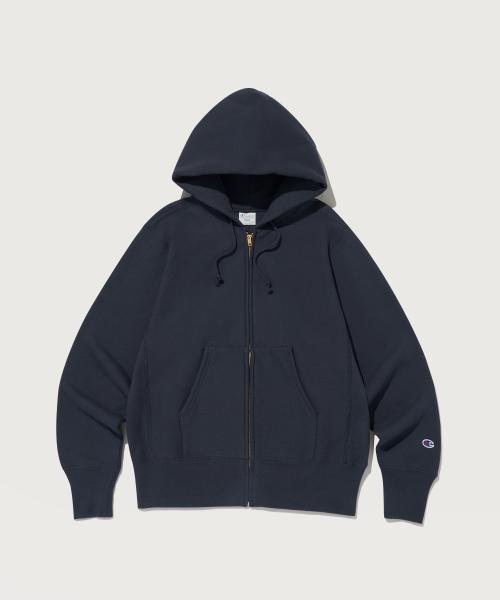 리버스위브 블루택 기모 후드 집업 Dark Navy