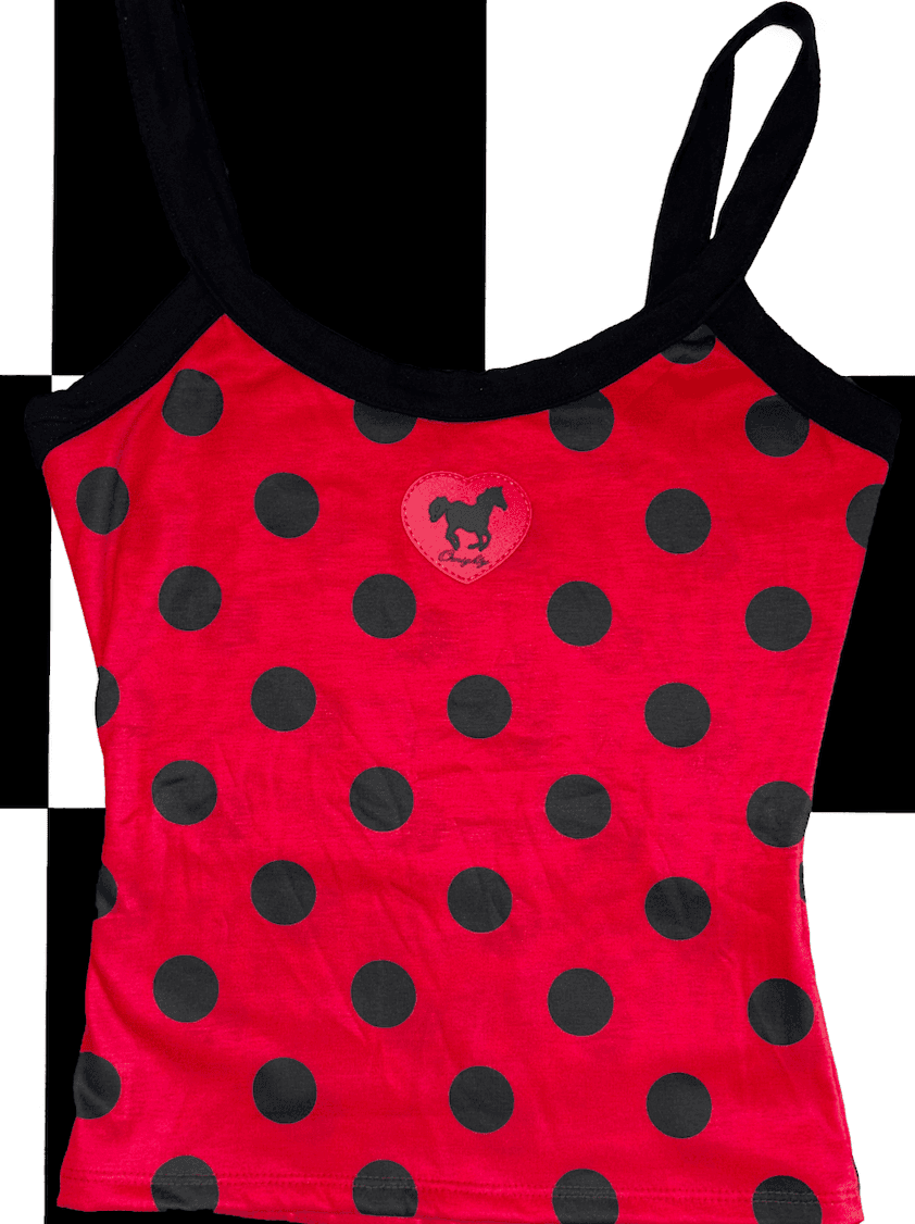 HORSE CAMI IN ROSE POLKA