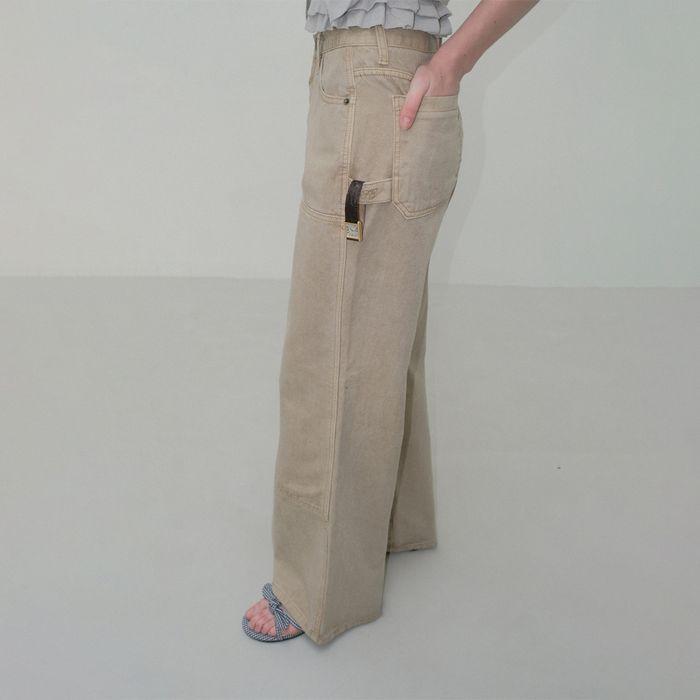 Girls pocket dying beige pants