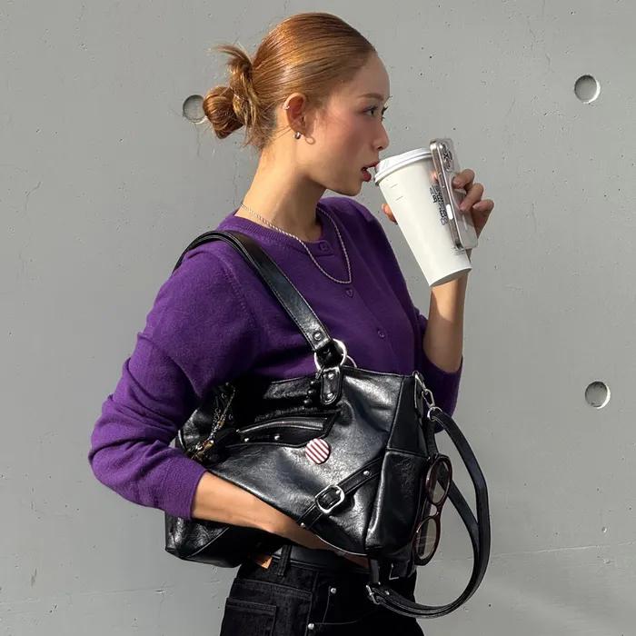 [설현,젤라비,유하PICK]ANC STUD RING BAG_5COLOR