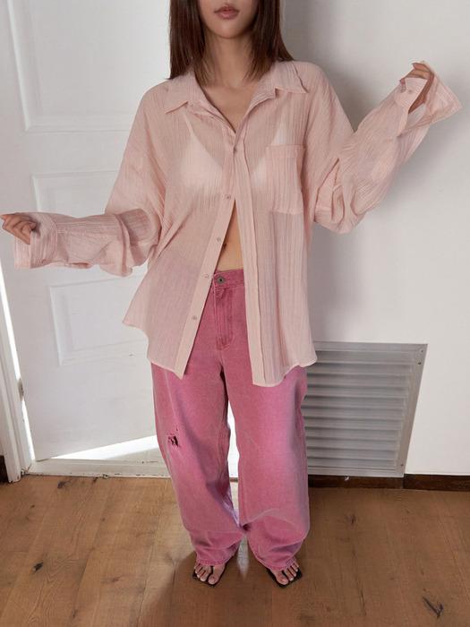 [단독] 25SS candy stripe sheer  shirt