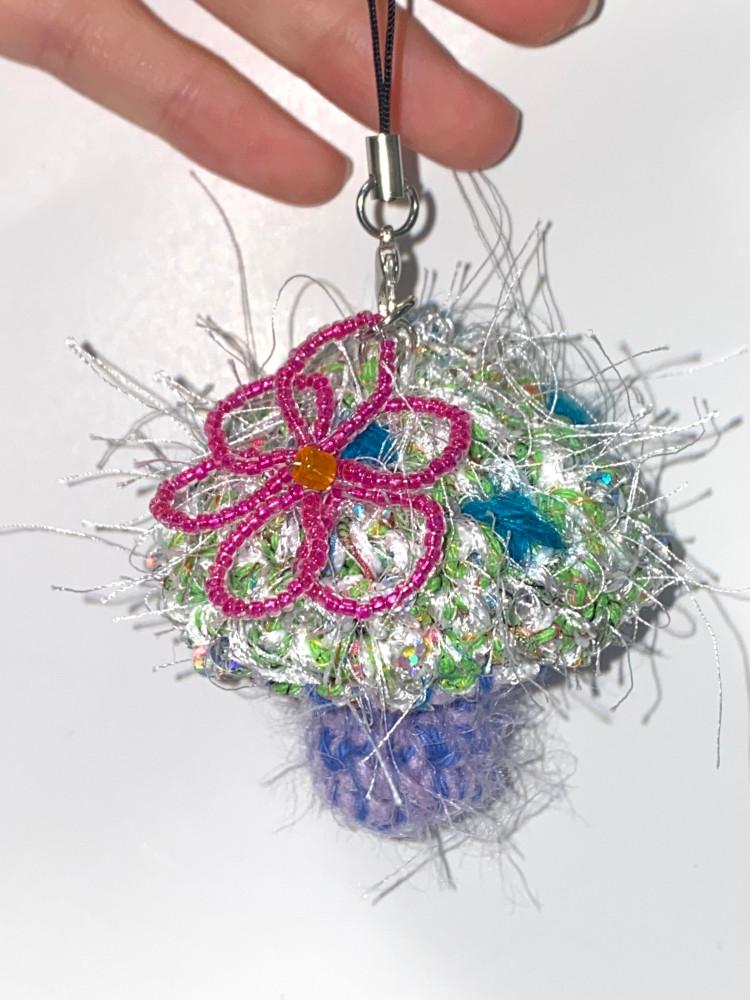 마스마스 marsmars 랜덤 뜨개 버섯과 꽃 키링 random mushroom and flower keyring