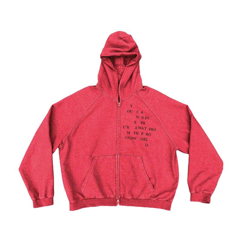 Trinity hood zip-up_Candy red