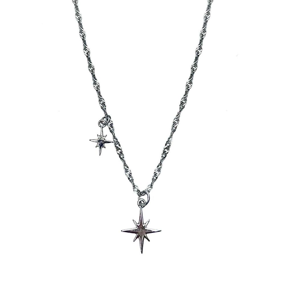 [케플러 휴닝바히에 착용] Sparkling Necklace 스파클링 스파크 트위스트 반짝 별 큐빅 드롭 스트릿 데일리 목걸이 네크리스