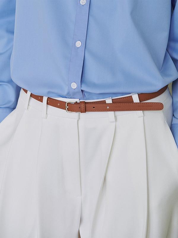 VEGAN LEATHER BELT - CINNAMON BROWN
