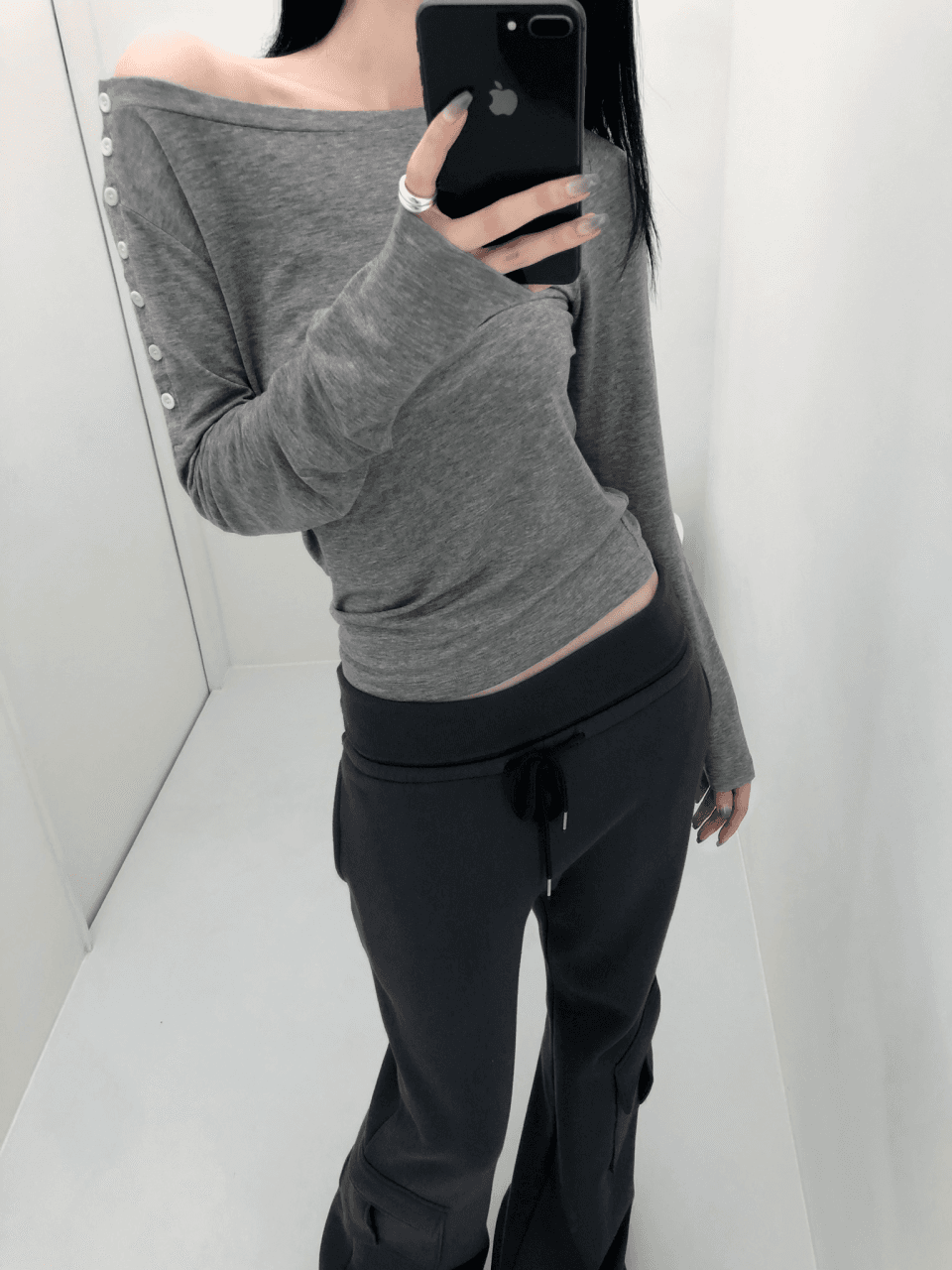 Side boat neck T-shirt (3 colors)