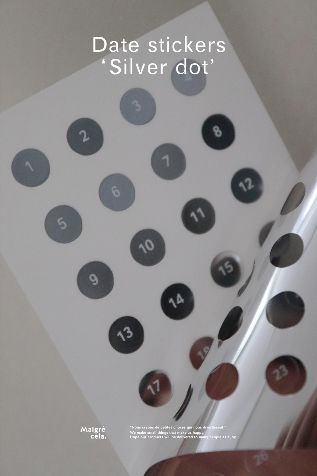 Date sticker_Silver dot