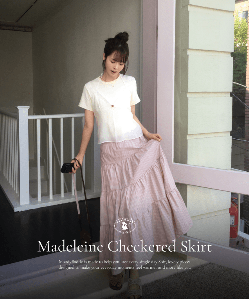 무디배디 [봄스커트/빈티지] 마들렌 체크 캉캉 스커트 (3color)