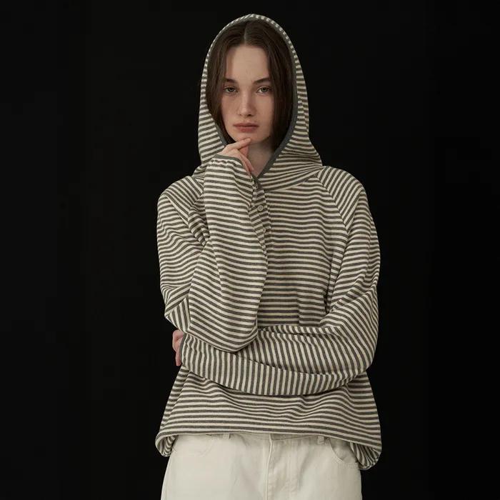 [6차]버튼 후디 스웻셔츠 -Gray