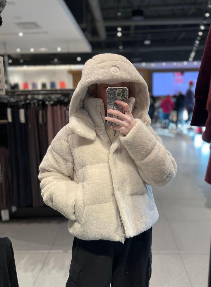 룰루레몬 여성 원더 퍼프 500 다운 필 크롭 자켓 텍스처 플리스 Wunder Puff 550-Down-Fill Cropped Jacket Textured Fleece