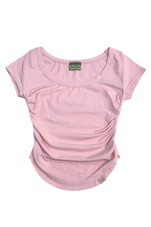 플리즈노팔로우(PLEASENOFOLLOW)  New MOMO Shirring Short Top (Pink) - 사이즈 & 후기 | 무신사