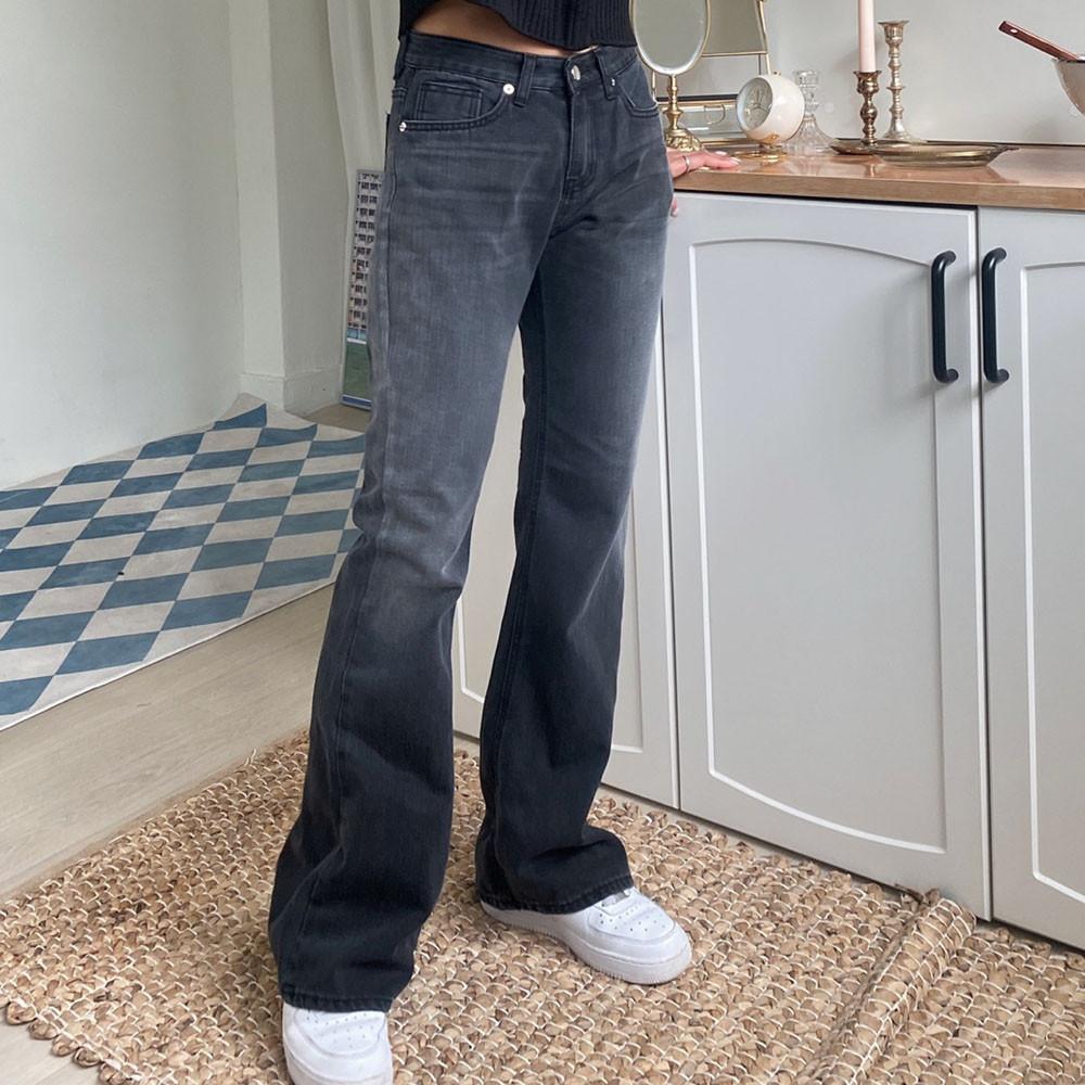 딥블랙 브러쉬 세미 부츠컷pt