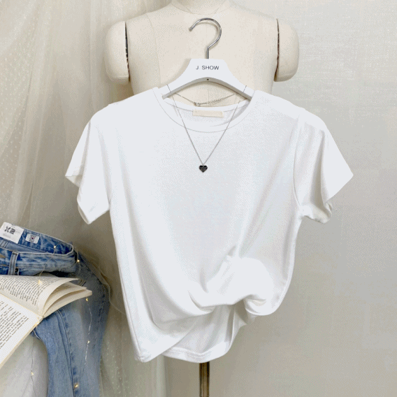 [부드러운*예쁜핏] 기본 라운드 무지 레귤러핏 반팔 이너 면 티셔츠 (여자 데일리 스판 여름 블랙 흰티 아이보리 부드러운 학생 얇은 민트 그레이 멜란지 옐로우 소라색)