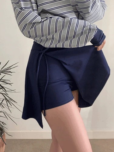 [M-L] 랩 리본 속바지 스커트 수영복