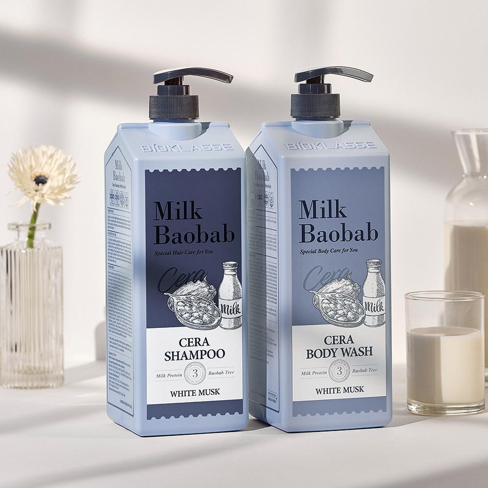 밀크바오밥 세라 샴푸+바디워시 화이트머스크 1200ml