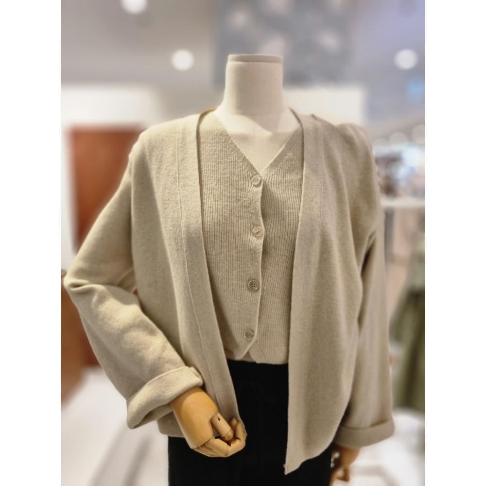 레이어드 조끼 가디건 (FSDMWWGD03)/스튜디오 럭스