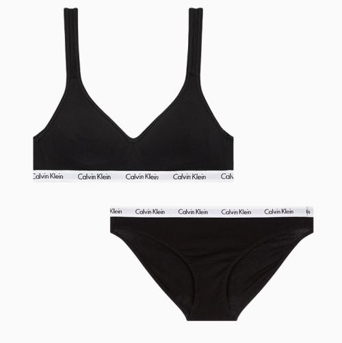 여성 캐러셀 패디드 브라렛 세트_블랙