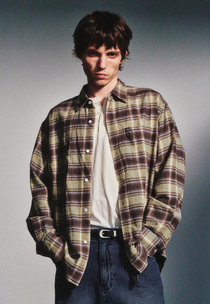 French Flannel Check Shirt_Forest