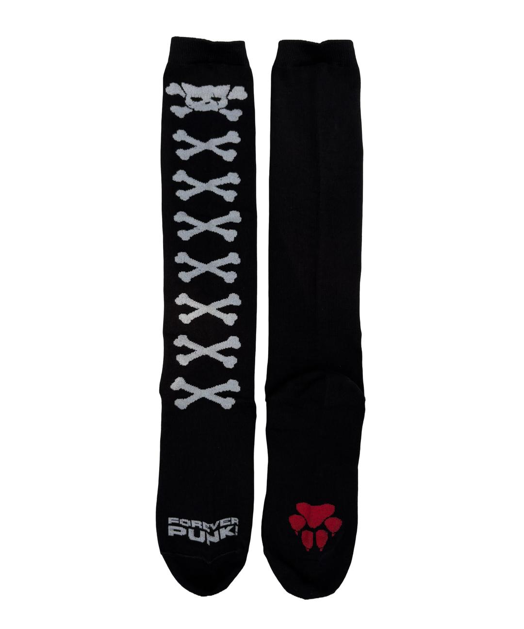 BONE KNEE SOCKS - [BLACK]