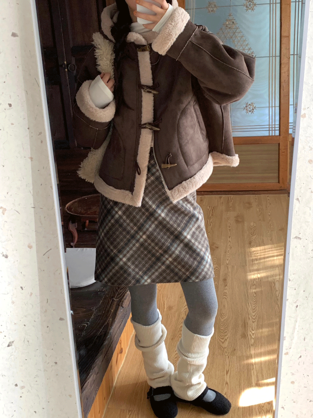 피터앤웬디 [🌡️겨울원단/고퀄리티] 체크 울 미디 스커트