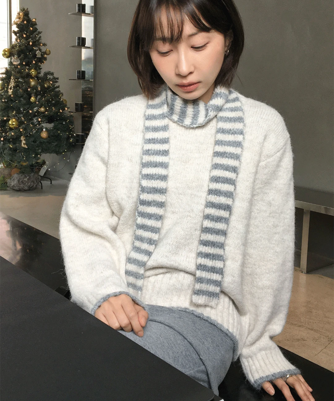 [머플러 세트] 셀라 울 니트