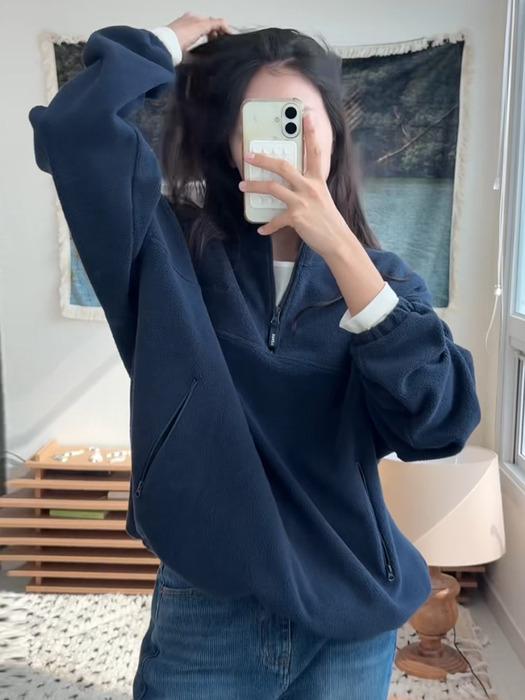 SITP5237 컴포트 플리스 풀오버 탑_Navy