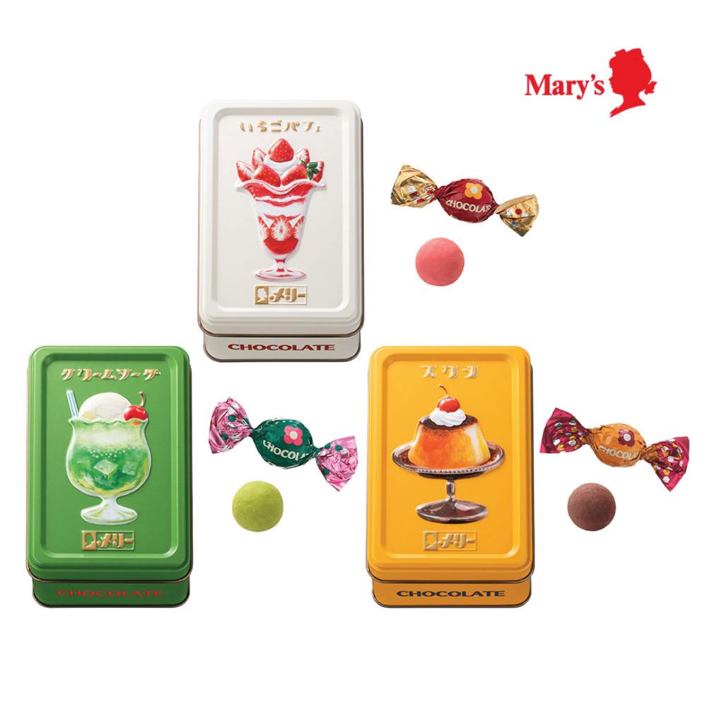 메리 Mary's 톡톡 튀는 캔디 초콜릿 크림 소다 푸딩 딸기 파르페 9개입 캔 3개 세트 [원산지:일본]