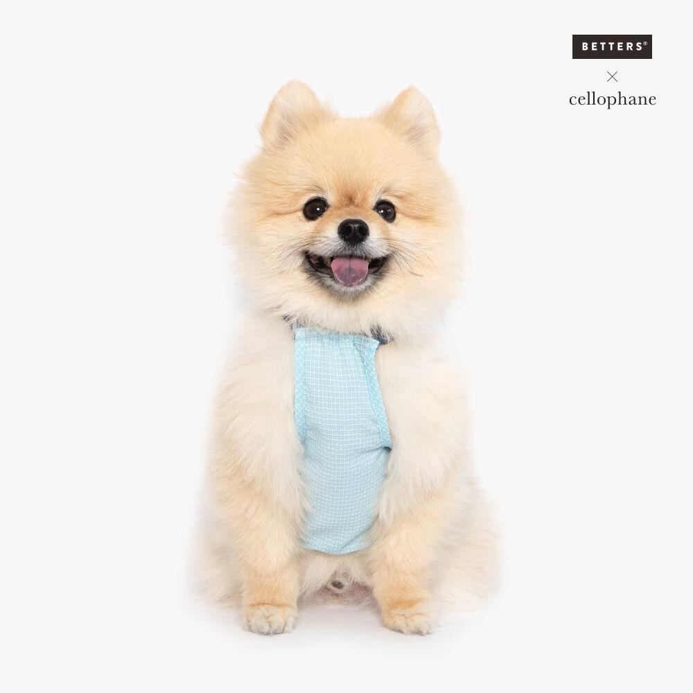 베럴즈x셀로판 체크 벌룬 탑 (블루)