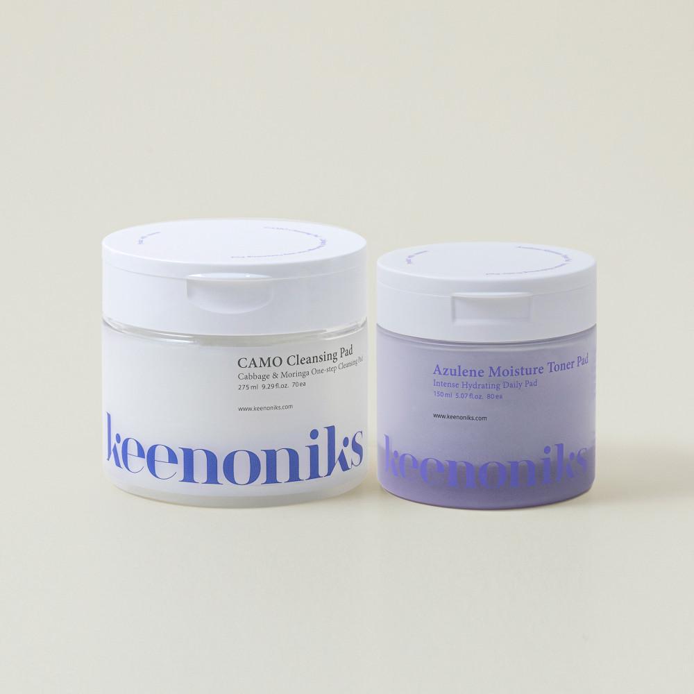 키노닉스 카모 클렌징 패드 + 아줄렌 수분 밀착 패드 2종 세트