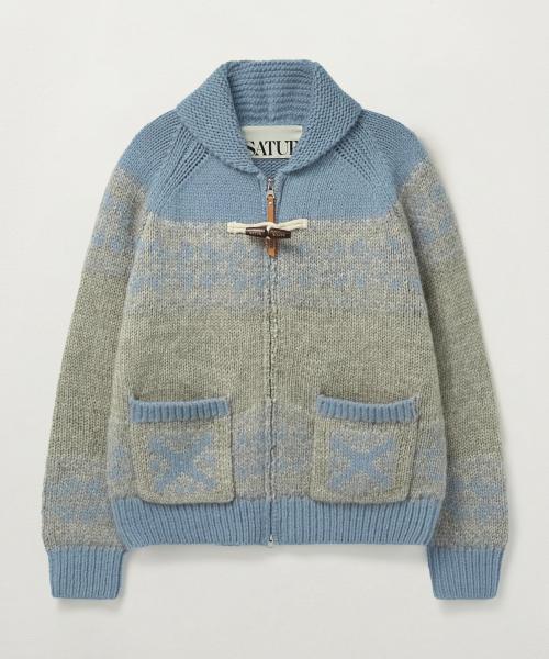 (W) 코위찬 니트 집업 가디건 스카이 블루