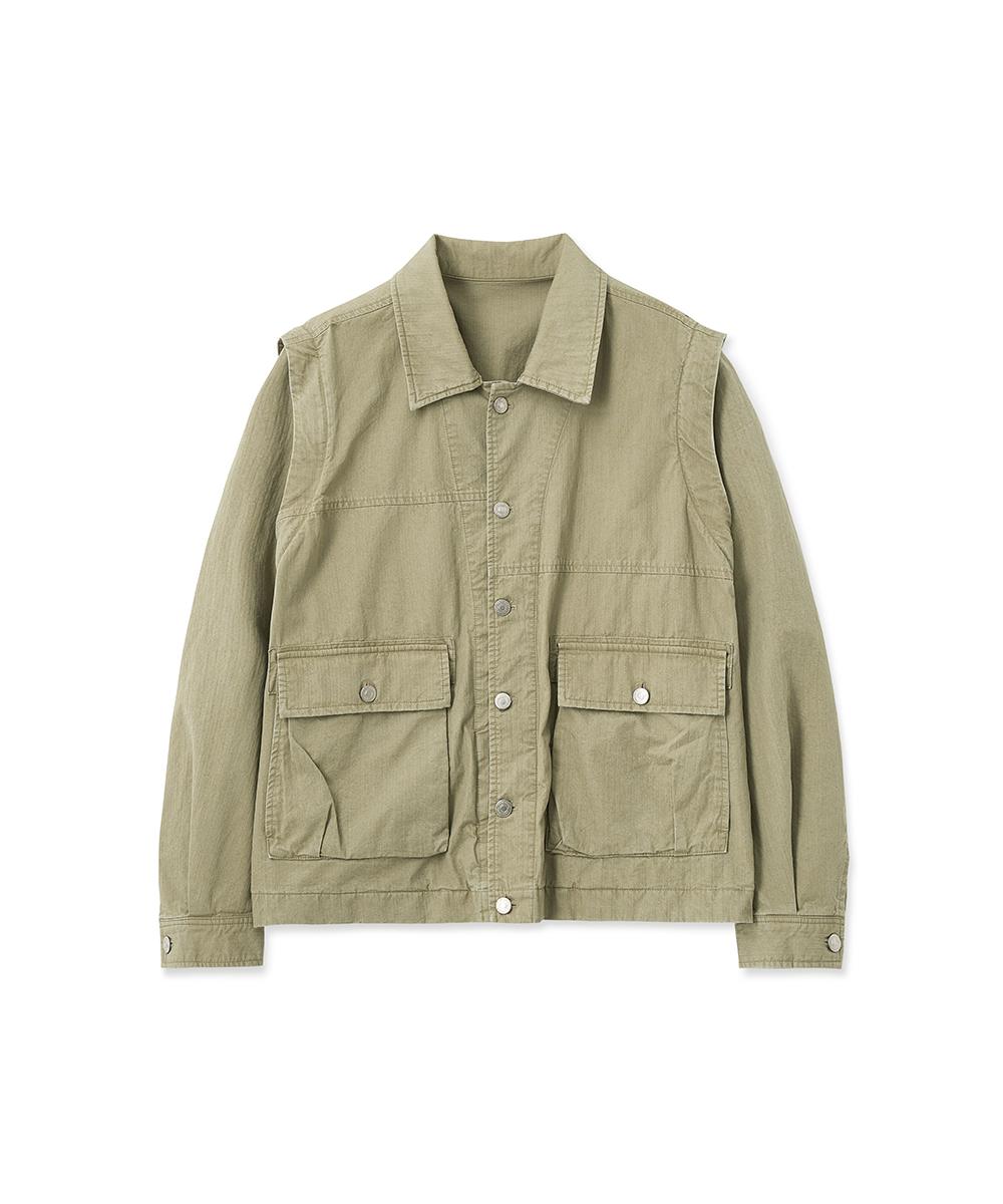 [23F/W] detachable vintage jacket (beige)