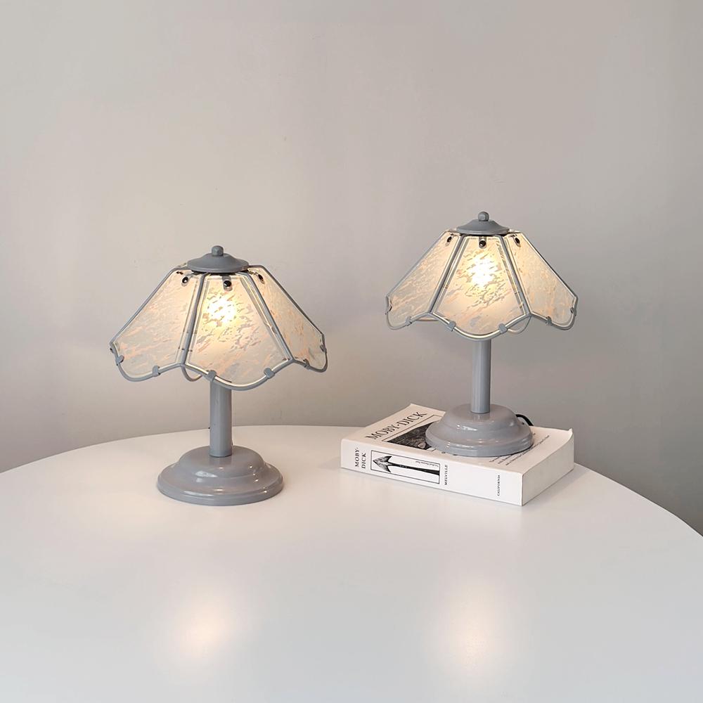 1980s Germany Glass Panel Metal Table Lamp