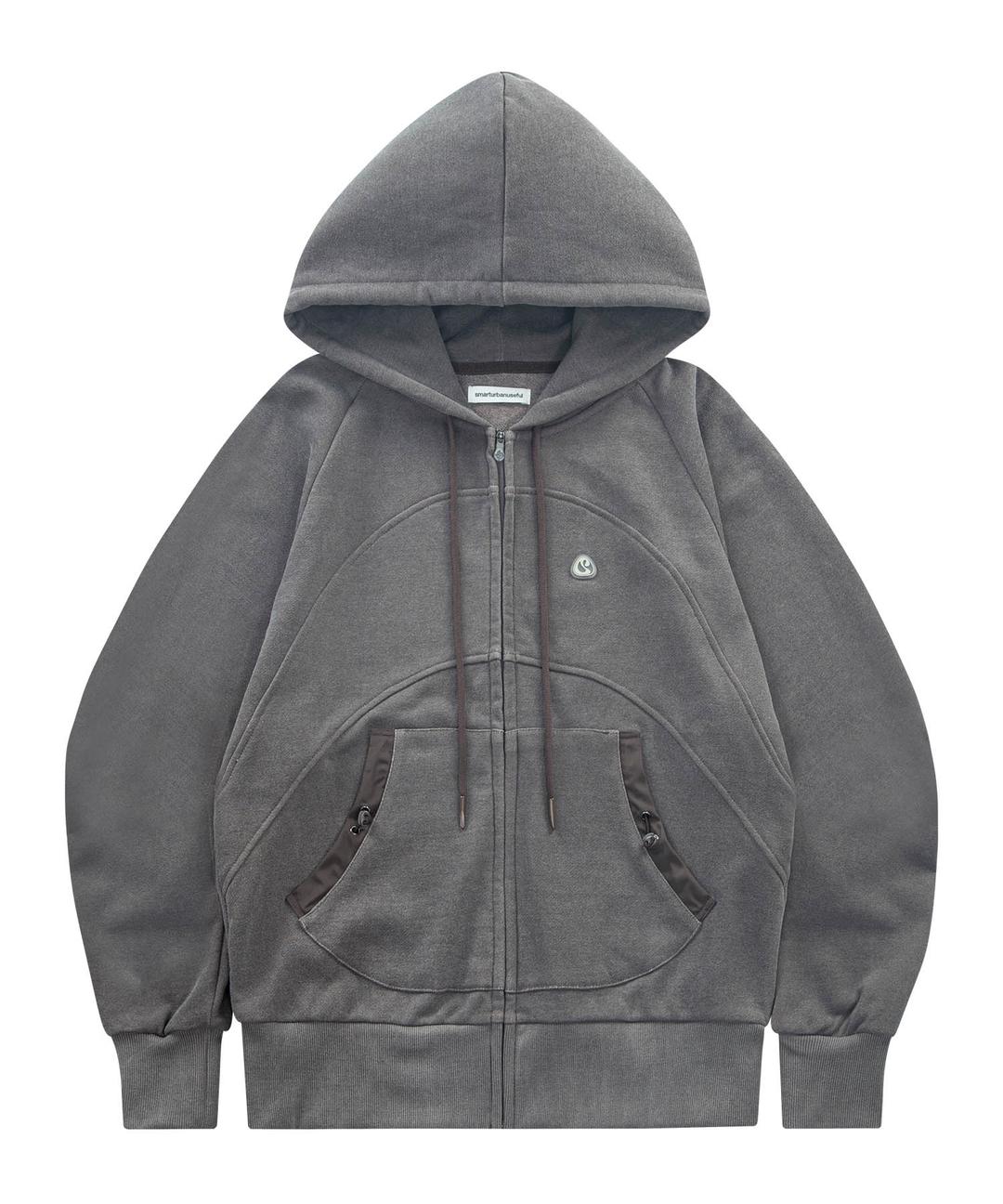 STRING POCKET HOOD ZIP-UP WINE