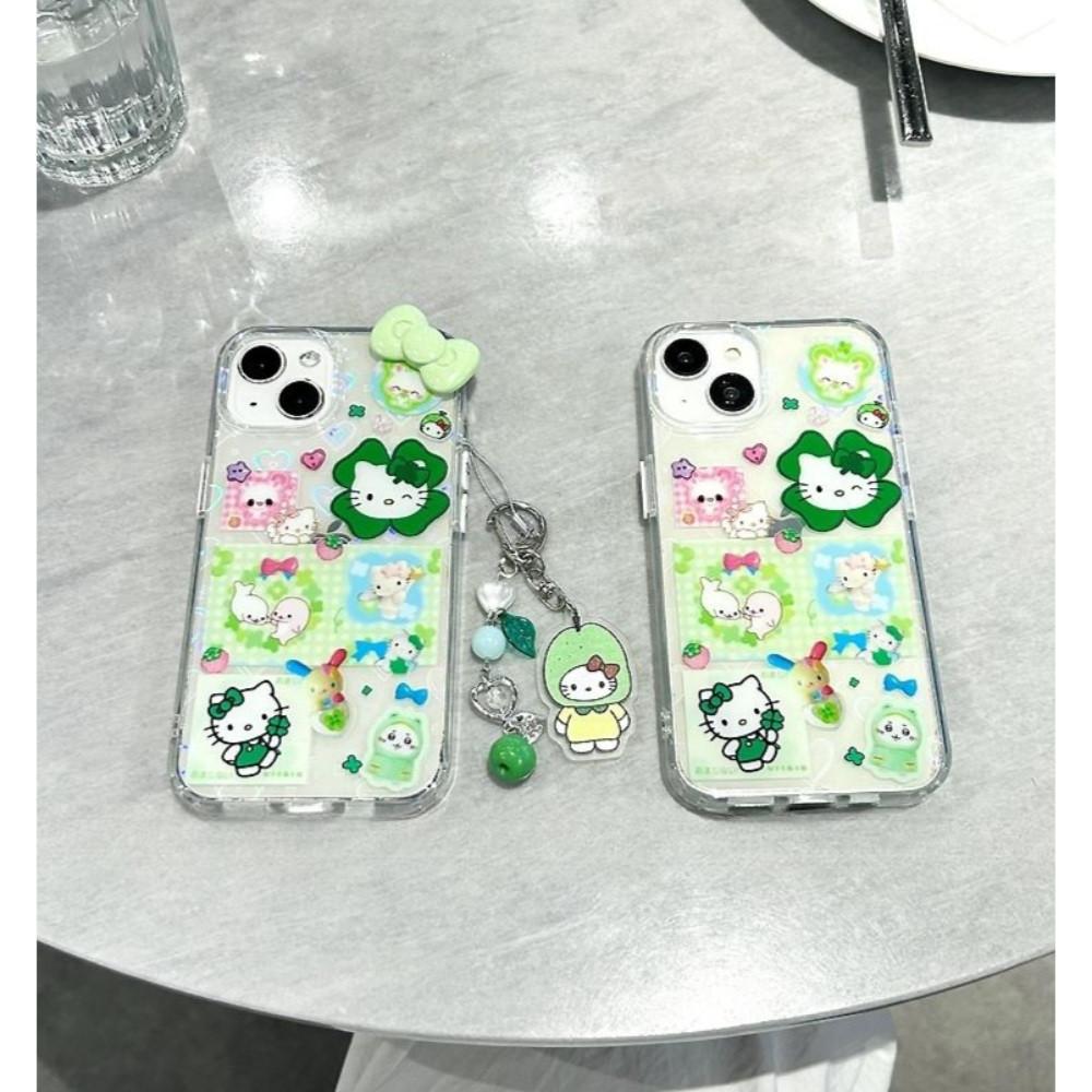 러블리 네잎클로버 헬로키티 아이폰케이스 키링 폰케이스