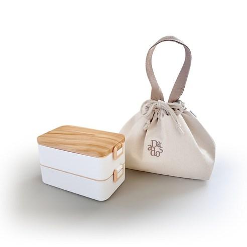 다소다 웜 스텐 도시락 + 로고 보온가방 세트, 화이트웜스텐+아이보..., 1세트 - 일반도시락 | 쿠팡