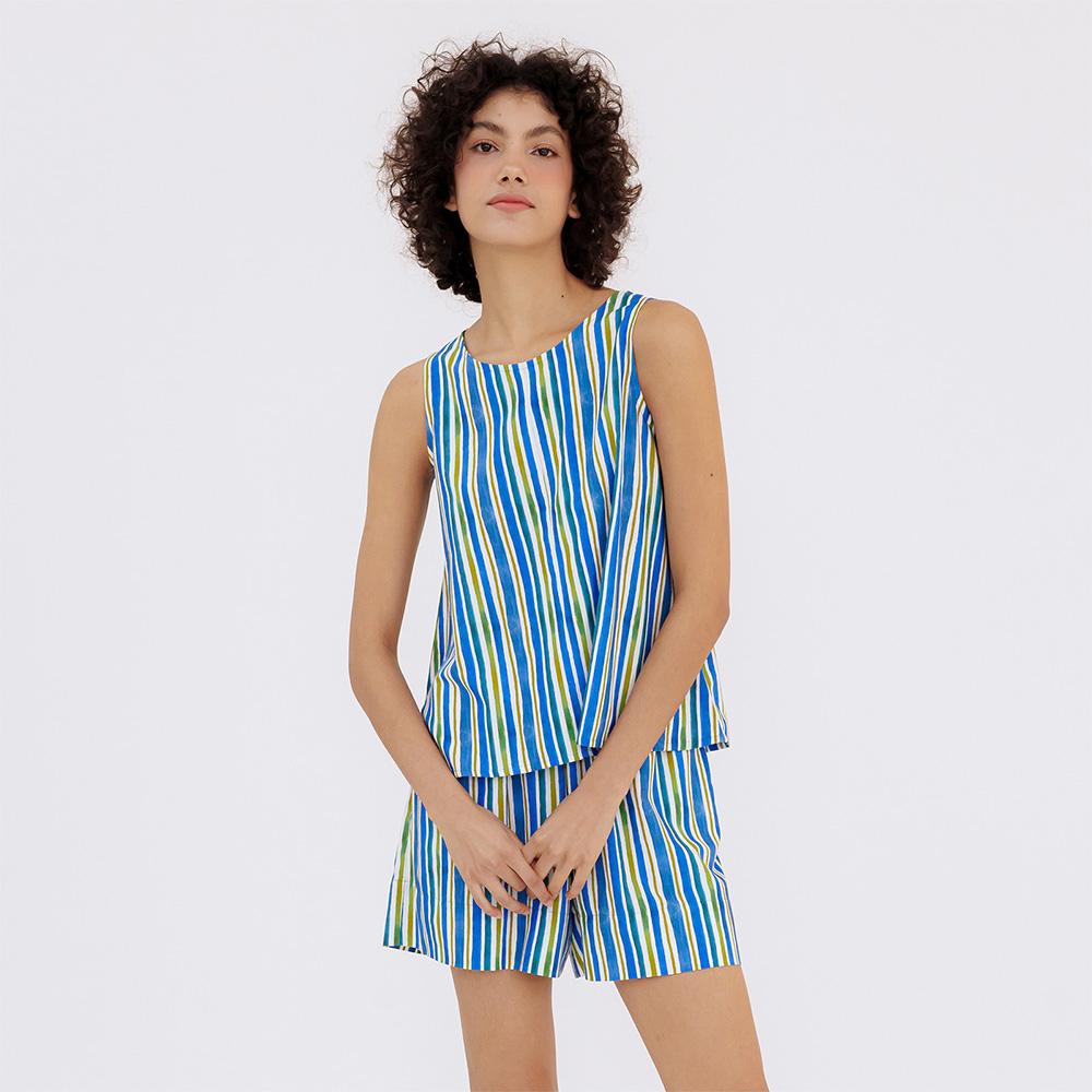 (W) 오션 스트라이프 민소매 세트 SWKFAST0045