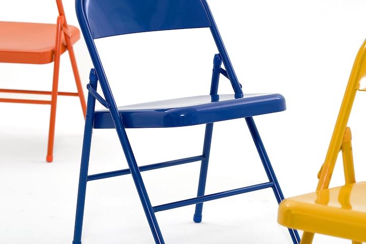 [단독특가] LUSH 컬러 스틸 접이식 의자 접이식 간이 철제 인테리어 의자 4colors