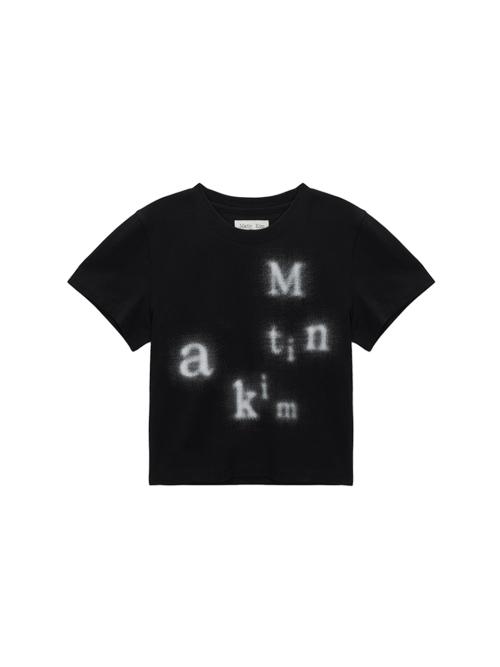 BLURRED LOGO CROP TOP IN BLACK