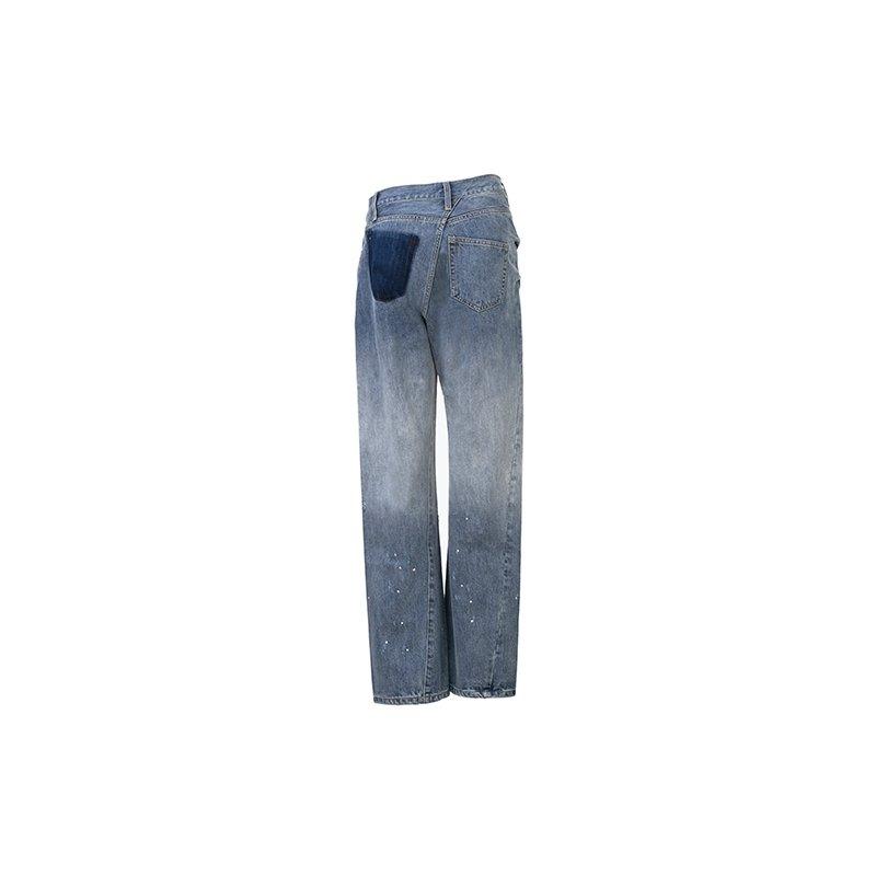 Rhinestone Twisted Jeans Blue - 24