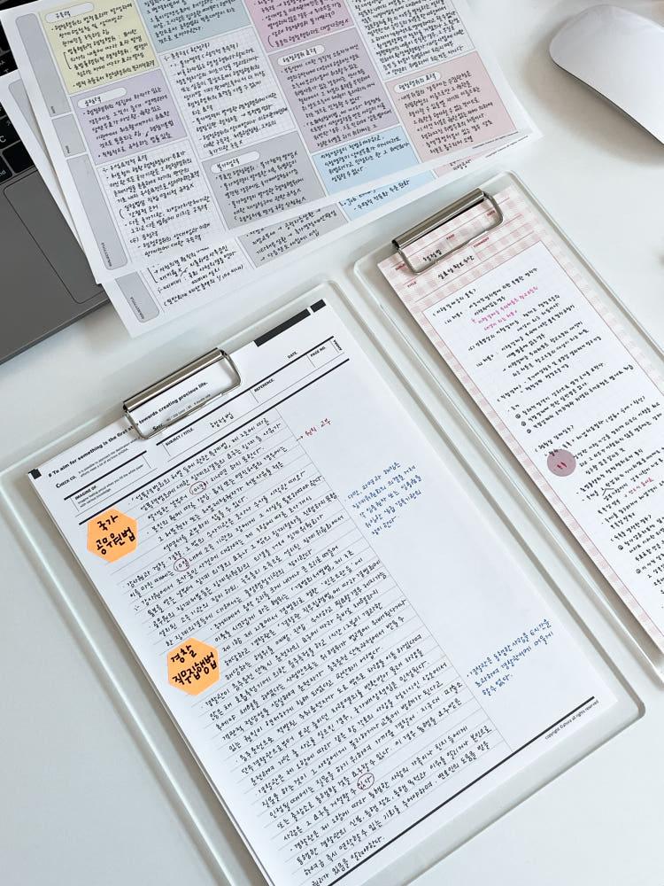 아오라문구  아크릴 클립보드 (하프.B5)