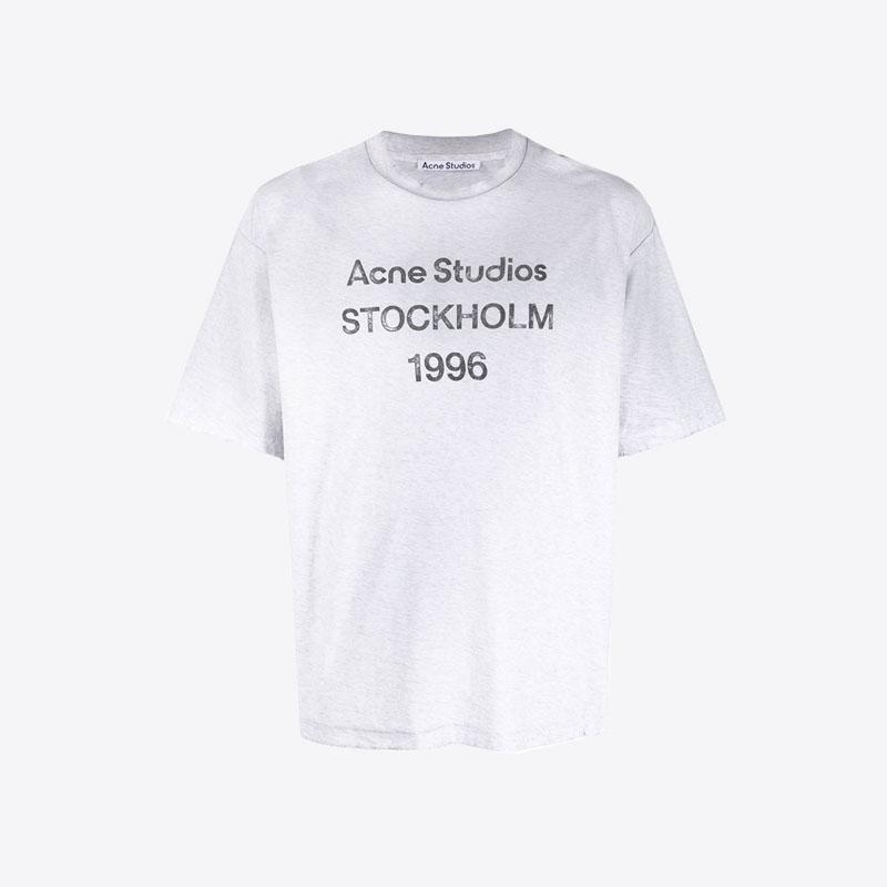 아크네스튜디오 아크네스튜디오 1996 스탬프 로고 빈티지 반팔 티셔츠 (그레이) CL0201 92H CL0201 92H
