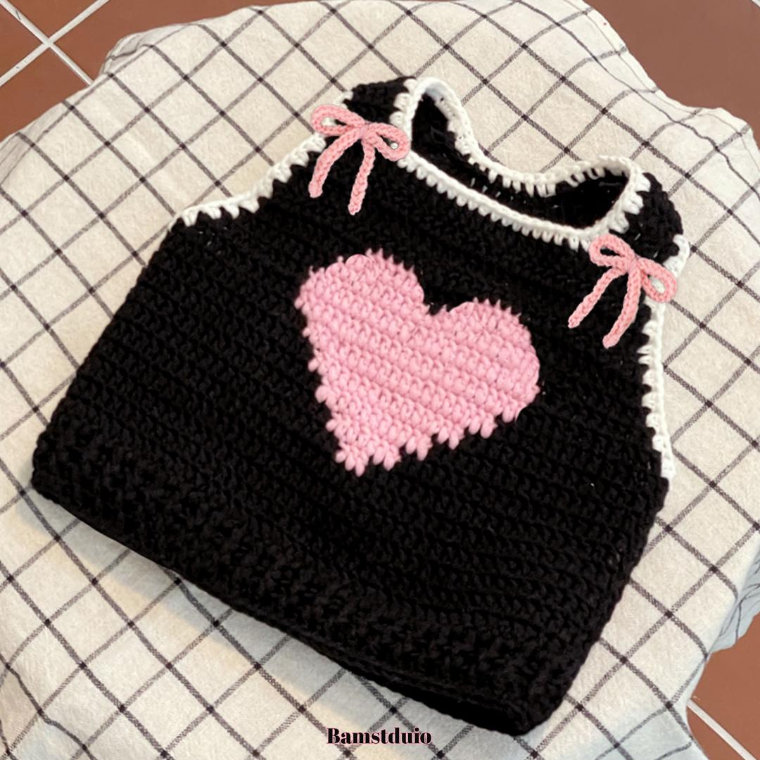 밤스스튜디오 러브 하트 리본 나시티